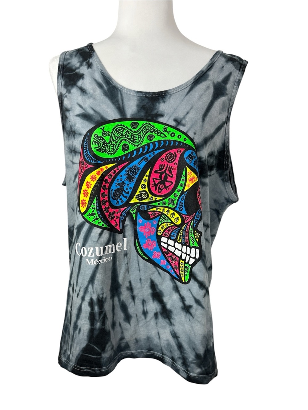 surflife Cozume México Colorful Graphic Skull tyedye tank top M